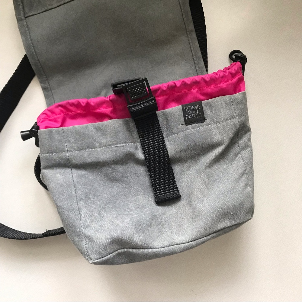 Gray and Pink Crossbody Bag